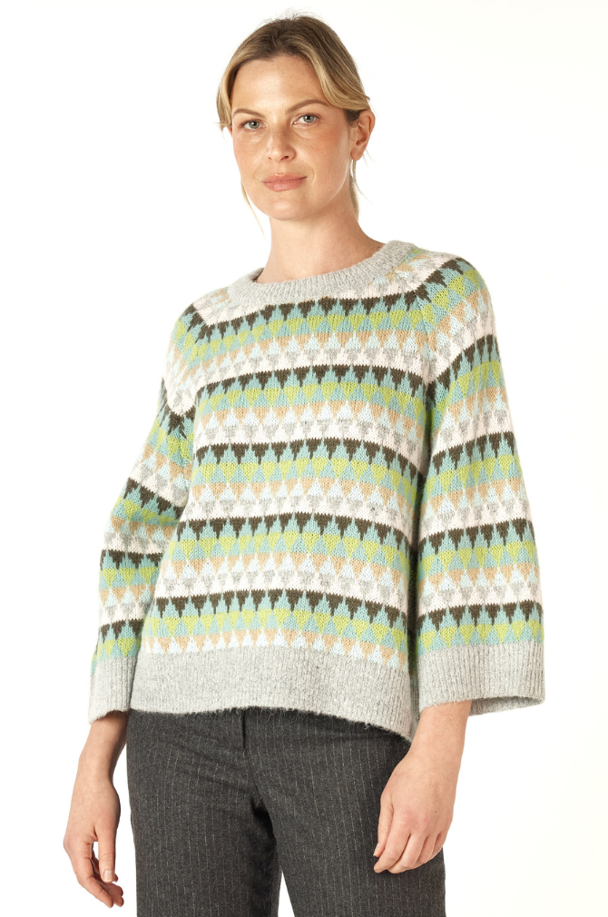 Zaket And Plover - Mohair Fairisle Jumper - Marl