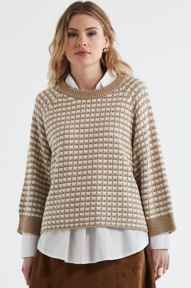 Zaket And Plover - Texture Jumper - Camel