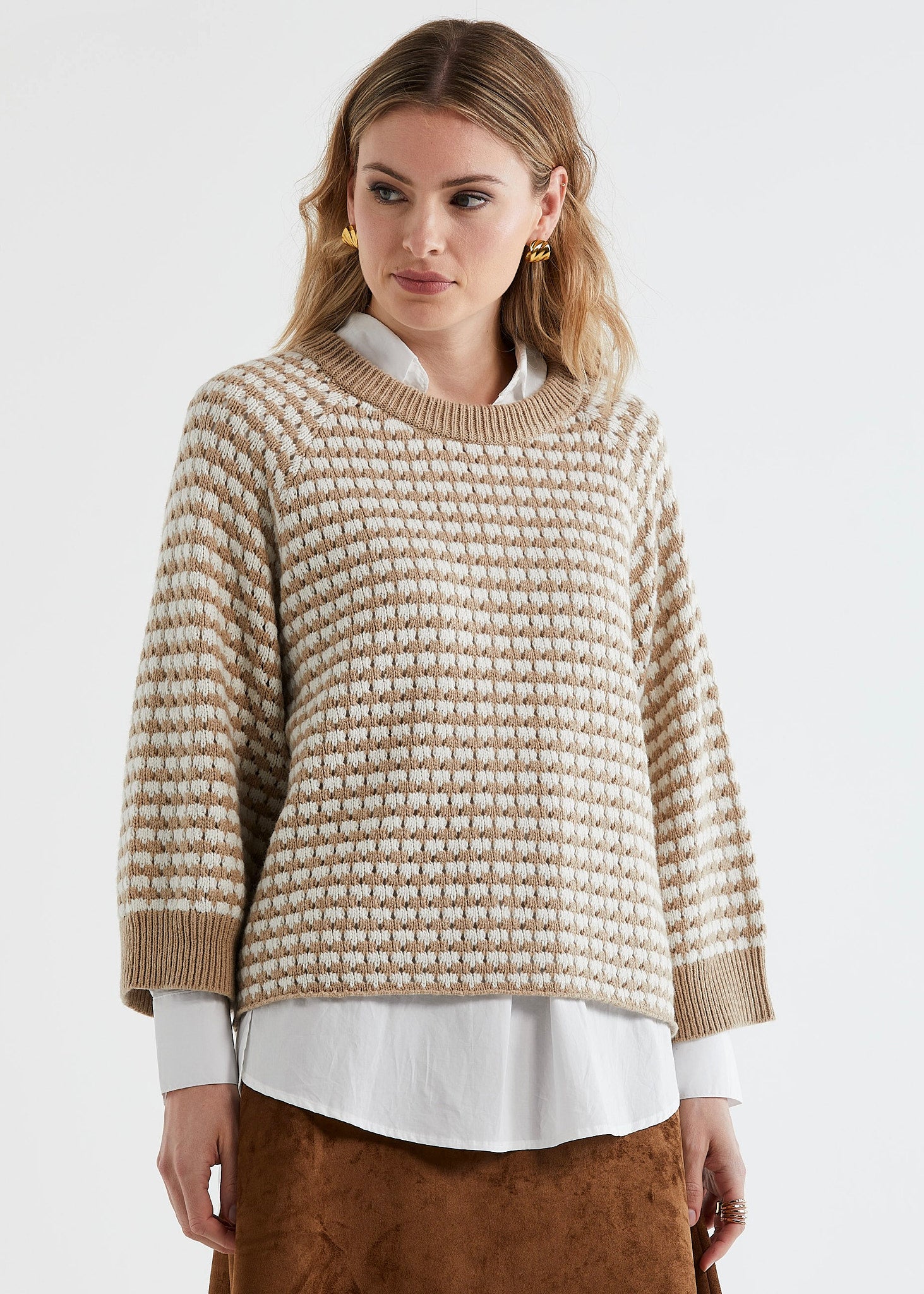 Zaket And Plover - Texture Jumper - Camel