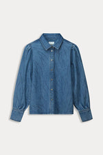 Load image into Gallery viewer, Pom Amsterdam - Blouse - Denim Rhinestones
