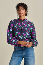 Load image into Gallery viewer, Pom Amsterdam - Featherfest Blouse - Blue
