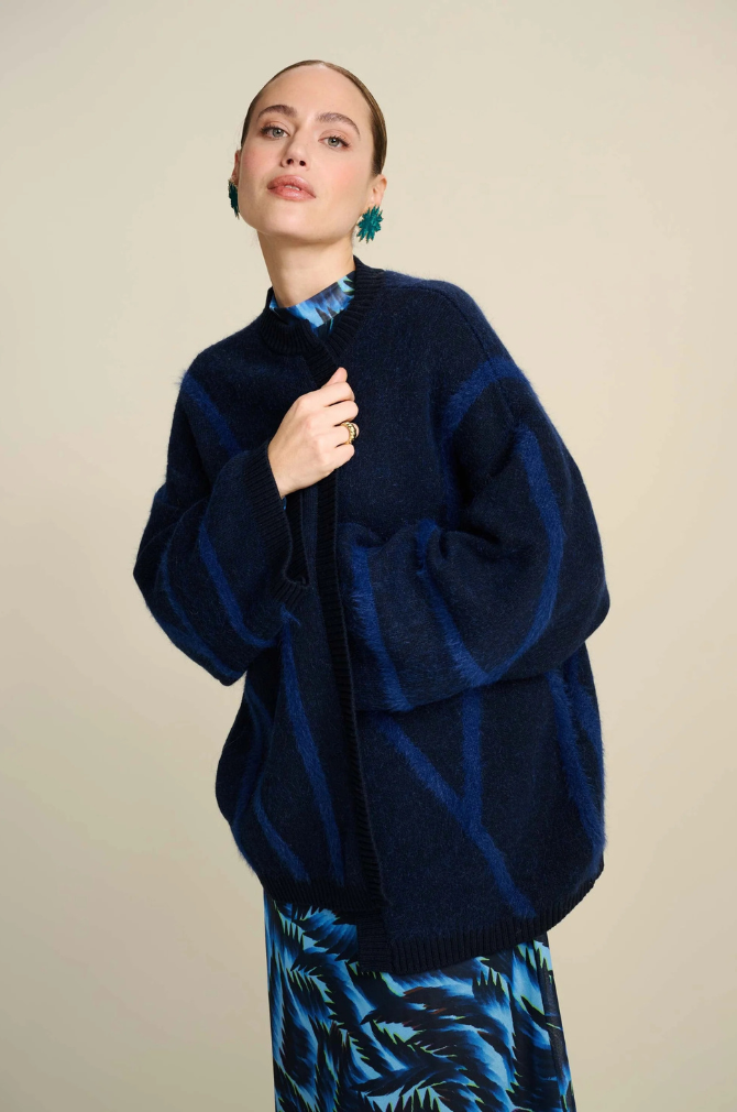 Pom Amsterdam - Cardigan - Midnight Blue