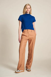 Pom Amsterdam - Pants - Striped Sugar Brown