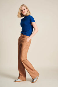 Pom Amsterdam - Pants - Striped Sugar Brown