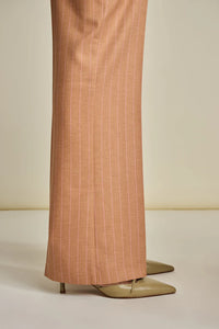 Pom Amsterdam - Pants - Striped Sugar Brown